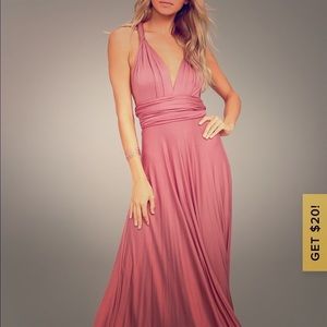 Lulu’s Tricks of the Trade Rusty Rose Maxi Dress